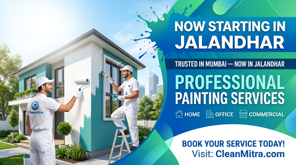 Professional House Painting in Jalandhar – Starting from ₹10,000 #HomePaintingMiraRoad #AffordablePainting #CleanMitra #HousePaintingMumbai #PaintersNearMe #MiraRoadServices #BudgetHomePainting #MumbaiPainters
