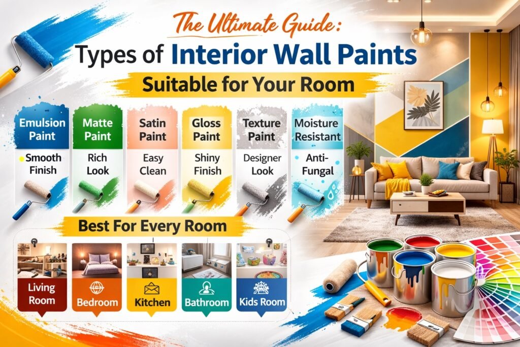 Types of Interior Wall Paints Suitable for Your Room.