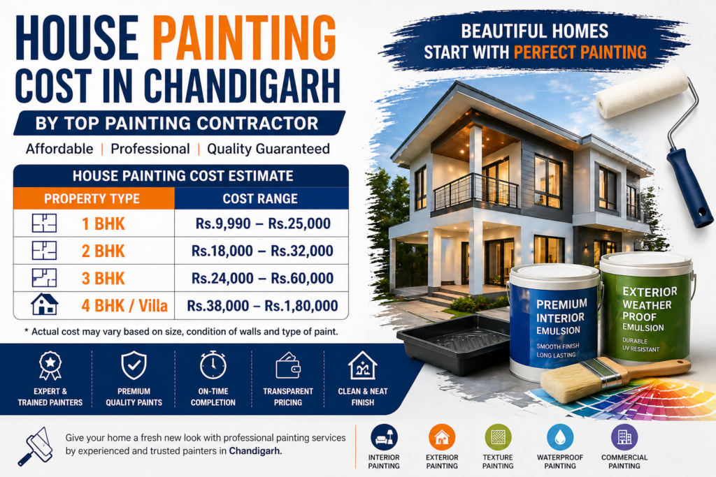 House Painting Cost by top Painting Contractor in Chandigarh