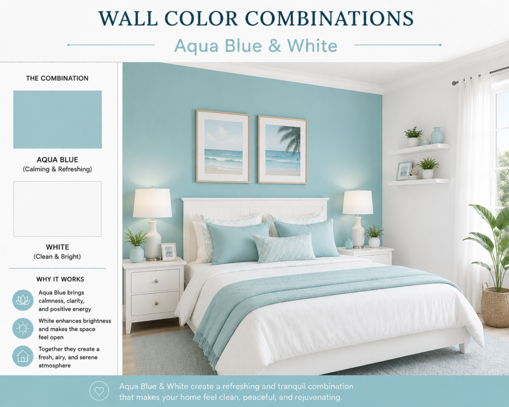 Aqua Blue & White
