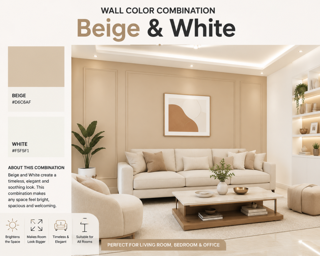 Beige & White