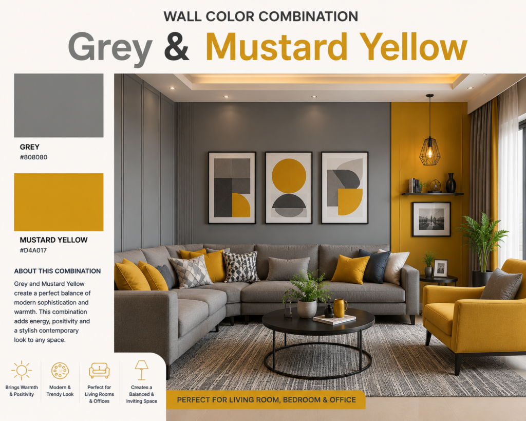 Grey & Mustard Yellow