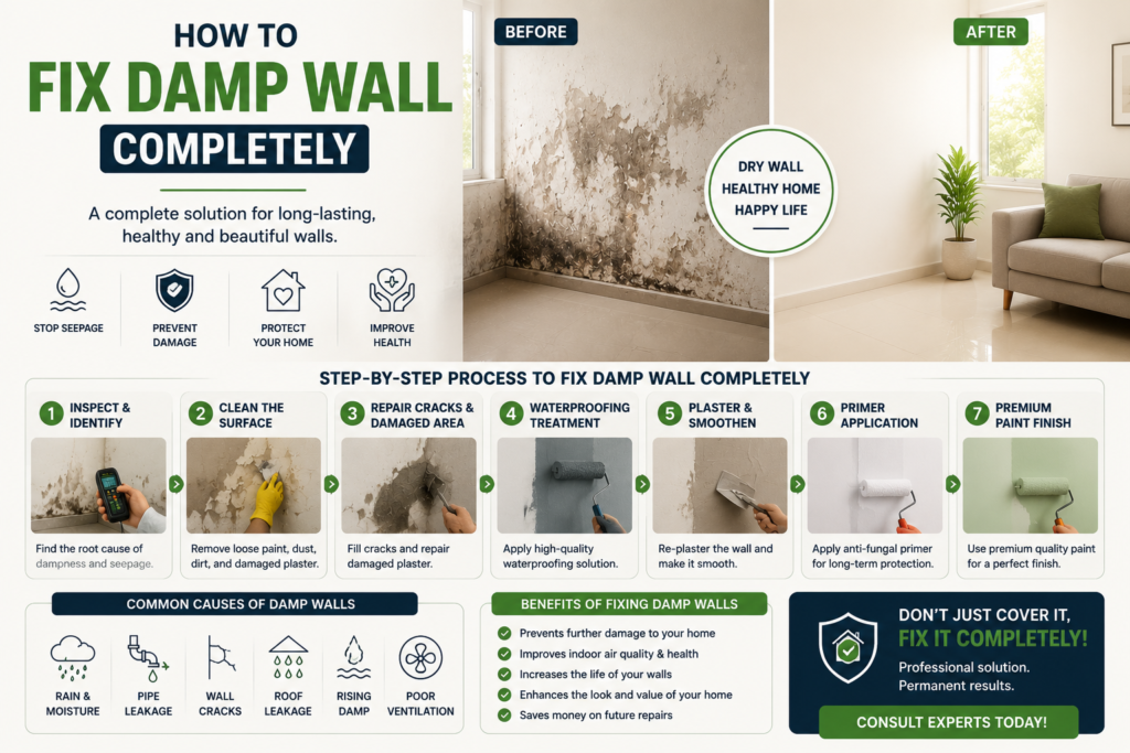 How to fix damp wall permanently