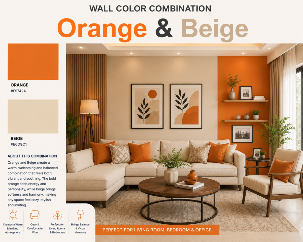 Orange & Beige