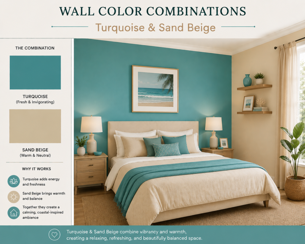 Turquoise & Sand Beige